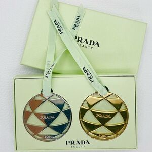 Prada Beauty Silver and Gold Collectible Ornament Set w/ Gift Box - GWP Novelty